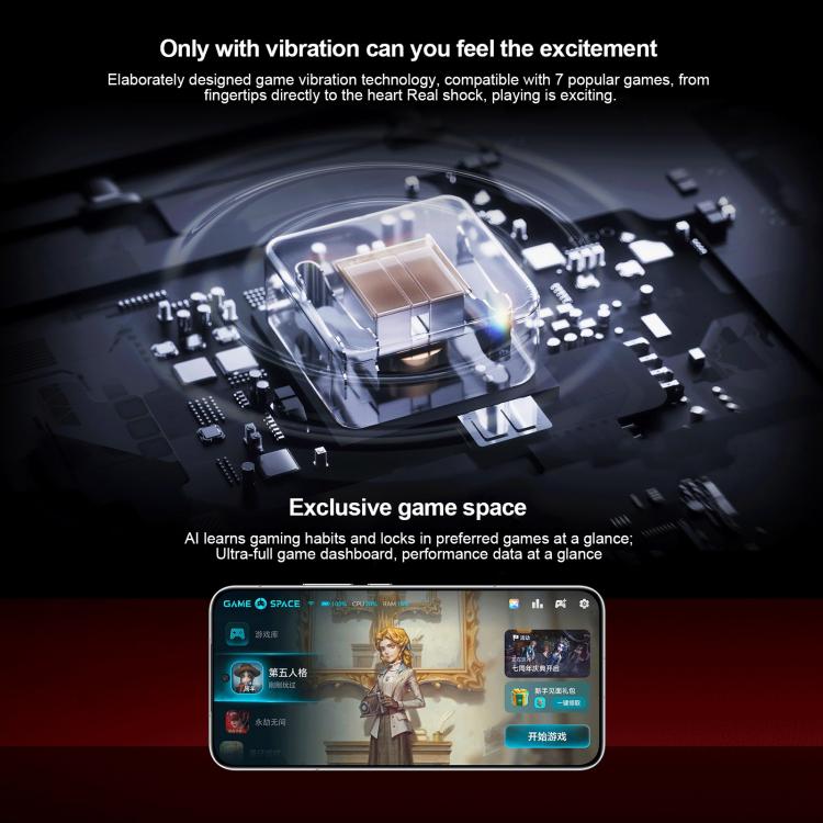 هاتف Honor GT Pro، 16 جيجابايت + 1 تيرابايت، مستشعر بصمة بالموجات فوق الصوتية، شاشة 6.78 بوصة، نظام التشغيل MagicOS 9.0 / أندرويد 15، معالج Snapdragon 8 Elite ثماني النواة، شبكة 5G، NFC، OTG، 16 جيجابايت + 1 تيرابايت