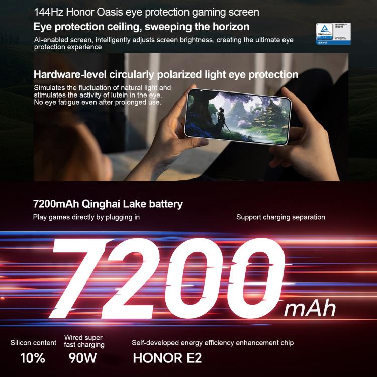 هاتف Honor GT Pro، 16 جيجابايت + 1 تيرابايت، مستشعر بصمة بالموجات فوق الصوتية، شاشة 6.78 بوصة، نظام التشغيل MagicOS 9.0 / أندرويد 15، معالج Snapdragon 8 Elite ثماني النواة، شبكة 5G، NFC، OTG، 16 جيجابايت + 1 تيرابايت