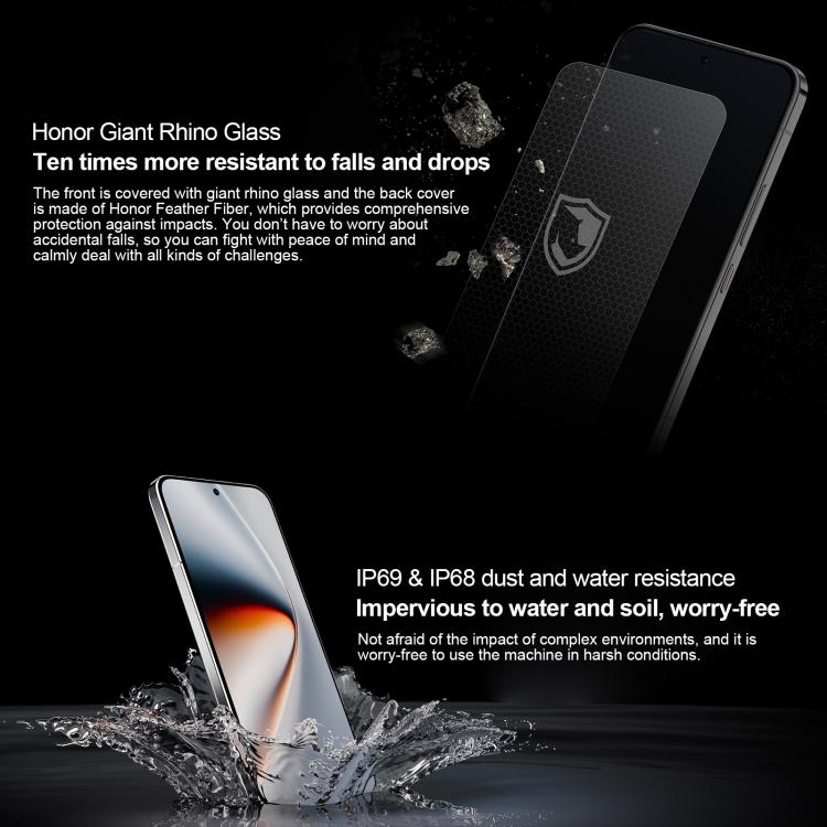 هاتف Honor GT Pro، 16 جيجابايت + 1 تيرابايت، مستشعر بصمة بالموجات فوق الصوتية، شاشة 6.78 بوصة، نظام التشغيل MagicOS 9.0 / أندرويد 15، معالج Snapdragon 8 Elite ثماني النواة، شبكة 5G، NFC، OTG، 16 جيجابايت + 1 تيرابايت