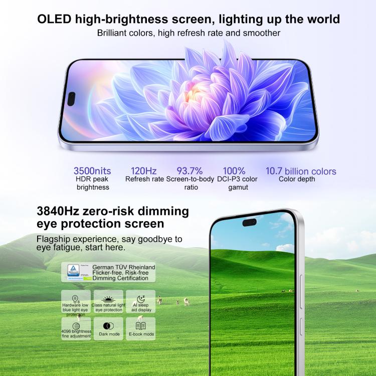 هاتف Honor X70i، ذاكرة 8 جيجابايت + 256 جيجابايت، بصمة مدمجة في الشاشة، شاشة 6.7 بوصة، نظام التشغيل MagicOS 9.0، أندرويد 15.0، معالج Dimensity 7025 Ultra ثماني النواة، شبكة 5G، OTG، NFC، ذاكرة 8 جيجابايت + 256 جيجابايت