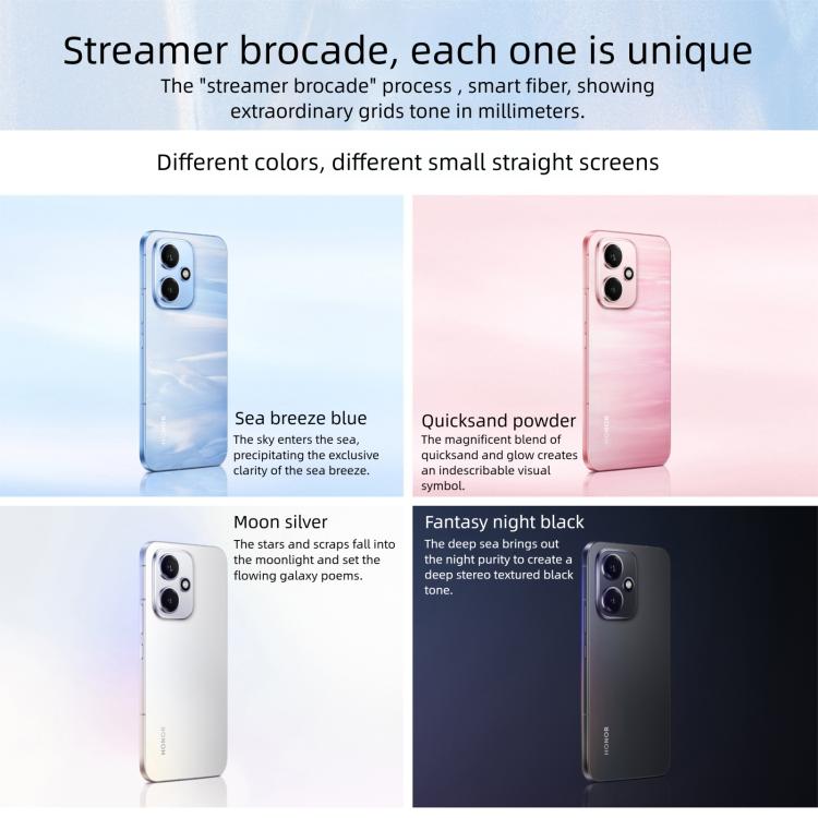 هونر 400، 16 جيجابايت + 512 جيجابايت، شاشة بصمة الإصبع، 6.55 بوصة MagicOS 9.0 / Android 15 Snapdragon 7 Gen 4 Octa Core، الشبكة: 5G، NFC، OTG، هونر 400، 16 جيجابايت + 512 جيجابايت