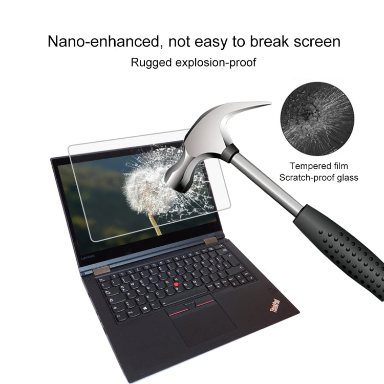 غشاء زجاجي مقوى كامل الشاشة بسمك 0.4 مم ودرجة صلابة سطح 9H لجهاز Lenovo ThinkPad Yoga 370 مقاس 13.3 بوصة، Yoga 370