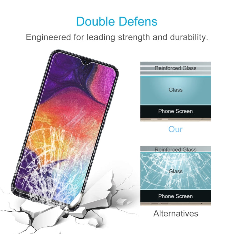 غشاء زجاجي مقوى 9H 2.5D بسمك 0.26 مم لهاتف Galaxy A30/A50/M30/A20، لهاتف Galaxy A50