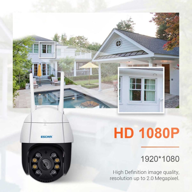 كاميرا ESCAM QF218 1080P Pan / Tilt AI Humanoid Detection IP66 مقاومة للماء وواي فاي IP، تدعم ONVIF / الرؤية الليلية / بطاقة TF / صوت ثنائي الاتجاه، قابس أمريكي، NC1228AU، NC1228EU، NC1228UK، NC1228US