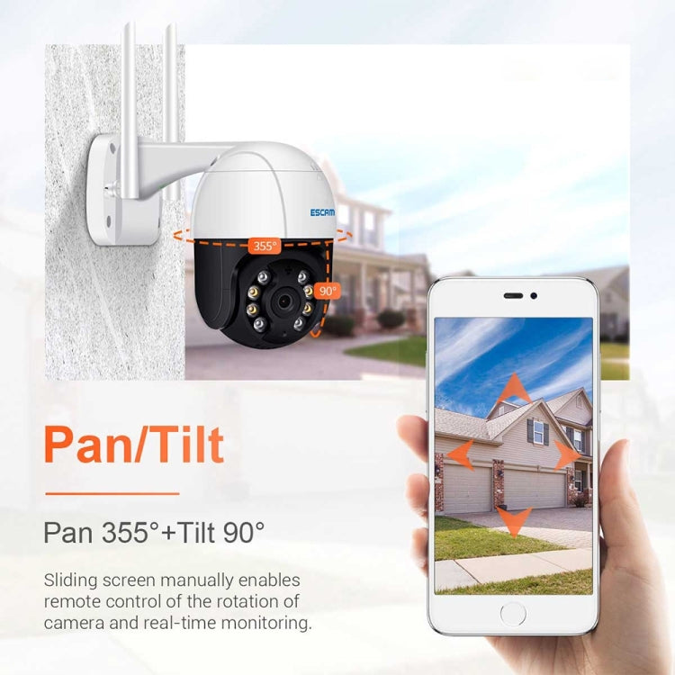 كاميرا ESCAM QF218 1080P Pan / Tilt AI Humanoid Detection IP66 مقاومة للماء وواي فاي IP، تدعم ONVIF / الرؤية الليلية / بطاقة TF / صوت ثنائي الاتجاه، قابس أمريكي، NC1228AU، NC1228EU، NC1228UK، NC1228US
