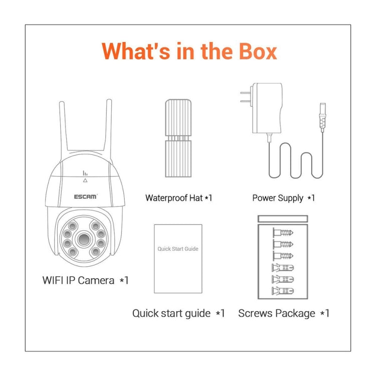 كاميرا ESCAM QF218 1080P Pan / Tilt AI Humanoid Detection IP66 مقاومة للماء وواي فاي IP، تدعم ONVIF / الرؤية الليلية / بطاقة TF / صوت ثنائي الاتجاه، قابس أمريكي، NC1228AU، NC1228EU، NC1228UK، NC1228US