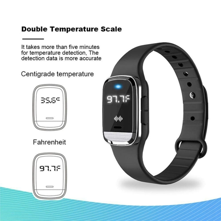 M20 Outdoor Ultrasonic Wave Mosquito Repellent Wristband with Clock & Body Temperature Test, M20 (Black), M20 (White)