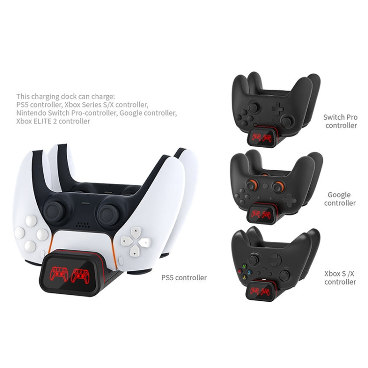 قاعدة شحن مزدوجة لوحدة التحكم DOBE TYX-0613 لجهاز PS5 / Xbox Series X، TYX-0613