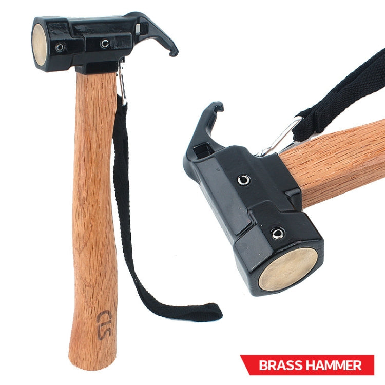 CLS-Outdoor Hexagonal Brass Brass Multi-function Nail Puller Shark Hammer, Shark Hammer