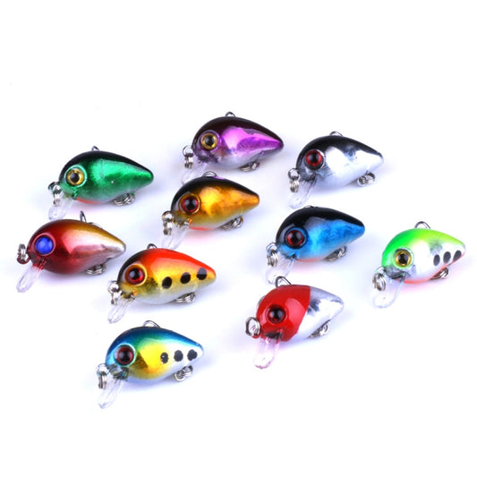 HENGJIA 10 PCS 3cm/1.5g Luya Rock Fishing Lures Bait Bionic Kit with Plastic Box