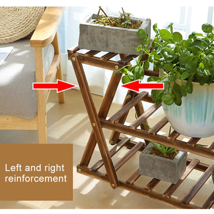 Wooden Plant Flower Display Stand Wood Pot Shelf Storage Rack, without Wheel