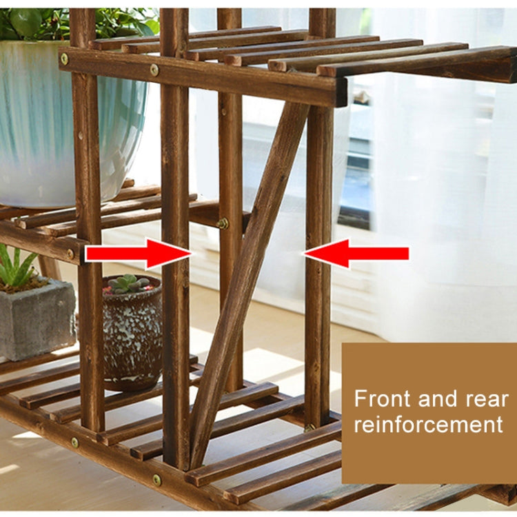 Wooden Plant Flower Display Stand Wood Pot Shelf Storage Rack, without Wheel