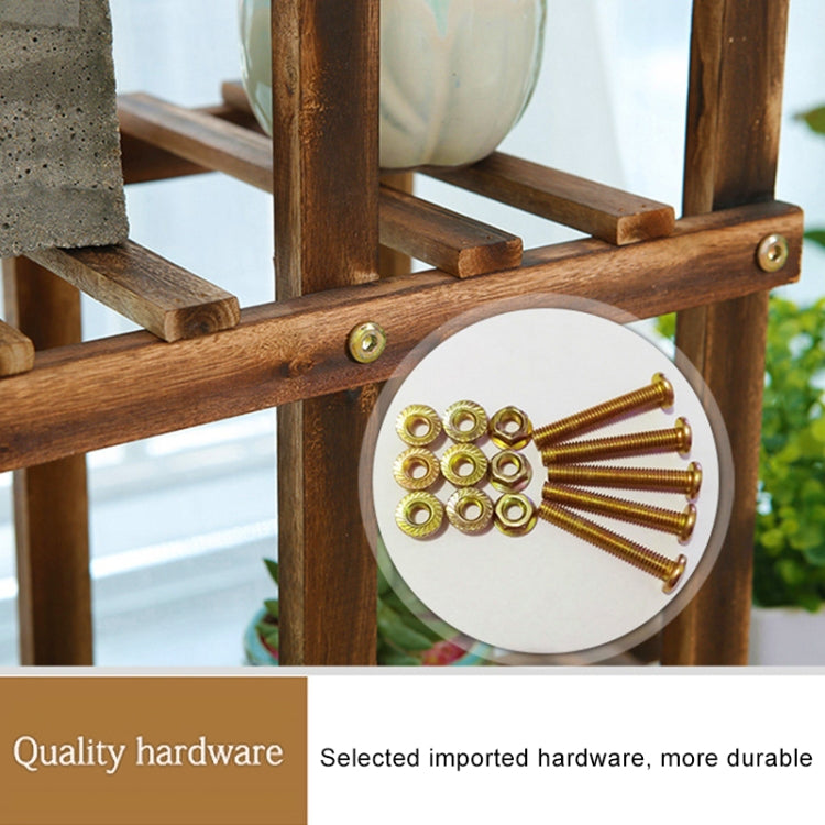 Wooden Plant Flower Display Stand Wood Pot Shelf Storage Rack, without Wheel