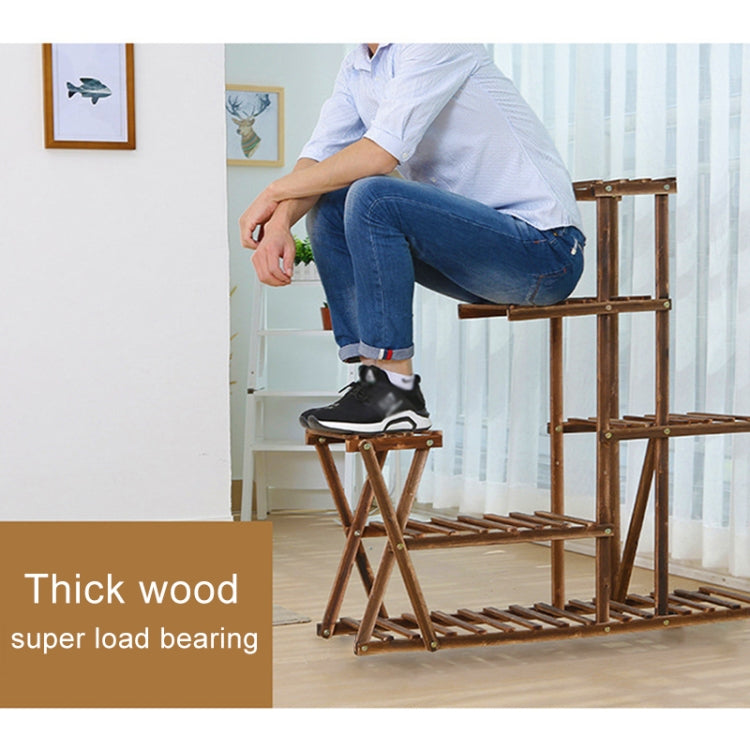Wooden Plant Flower Display Stand Wood Pot Shelf Storage Rack, without Wheel