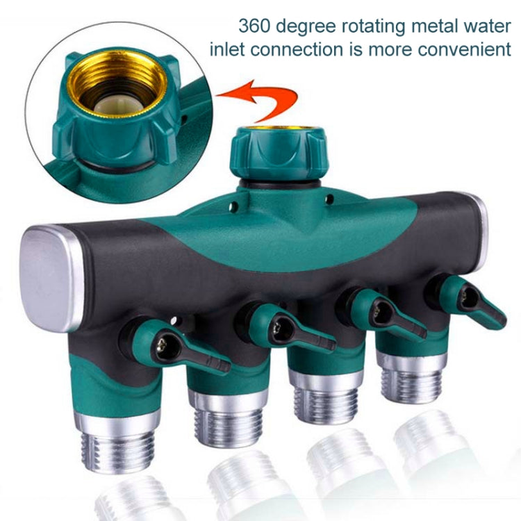 4 In 1 Multi-function Garden Water Sprinklers Lawn Irrigation Valve Water Dividing Controller Water Pipe Shunt, EU Plug, EU Plug