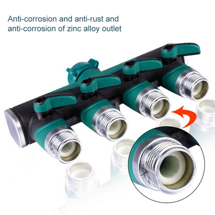 4 In 1 Multi-function Garden Water Sprinklers Lawn Irrigation Valve Water Dividing Controller Water Pipe Shunt, EU Plug, EU Plug