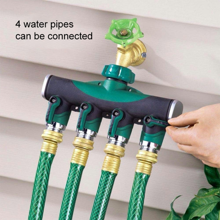 4 In 1 Multi-function Garden Water Sprinklers Lawn Irrigation Valve Water Dividing Controller Water Pipe Shunt, EU Plug, EU Plug