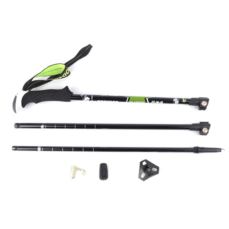 KODENOR Outdoor Mountaineering Portable Foldable Carbon Fibre Straight Handle Alpenstocks Trekking Poles, Length : 63-135CM