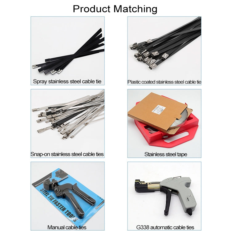 100 PCS 4.6x400mm Stainless Steel Metal Cable Ties Tie Zip Wrap Exhaust Heat Straps Induction Pipe, 4.6x400mm