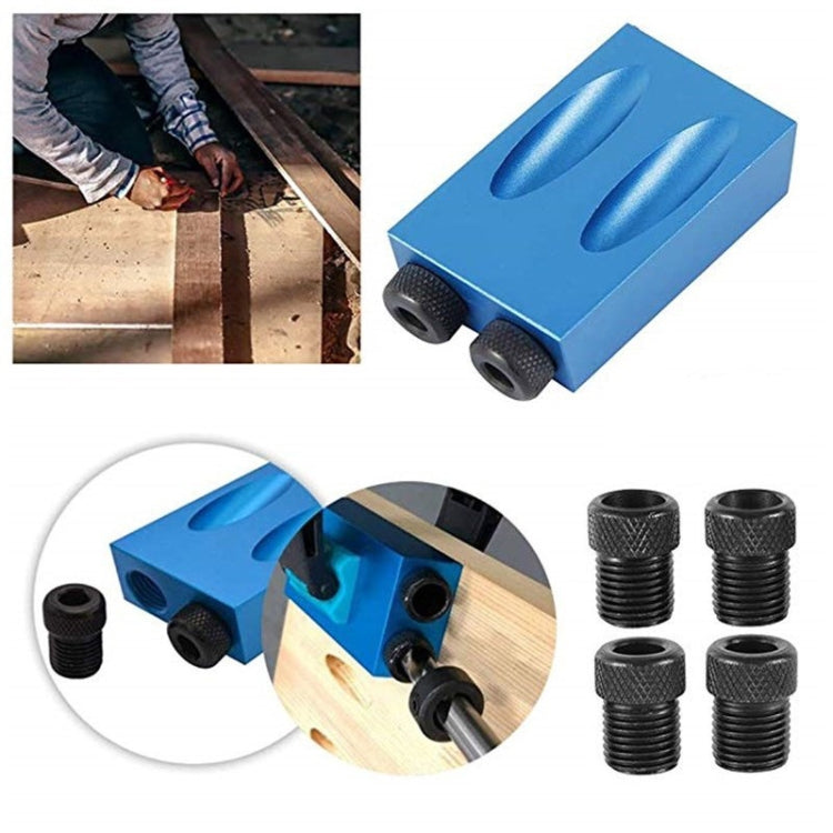 14-Piece Set 15 Degree Angular Oblique Aluminum Alloy Woodworking Hole Locator With The Bit, 14-Piece