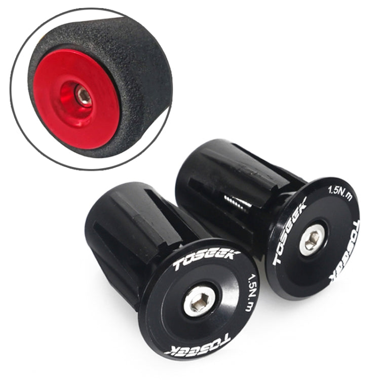 TOSEEK 1 Pair Mountain Bike Handlebar Grips Caps End Plug Aluminum Alloy Bicycle Bar Ends Plug