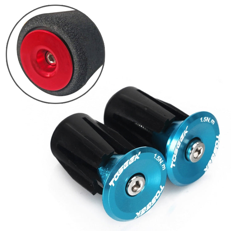 TOSEEK 1 Pair Mountain Bike Handlebar Grips Caps End Plug Aluminum Alloy Bicycle Bar Ends Plug