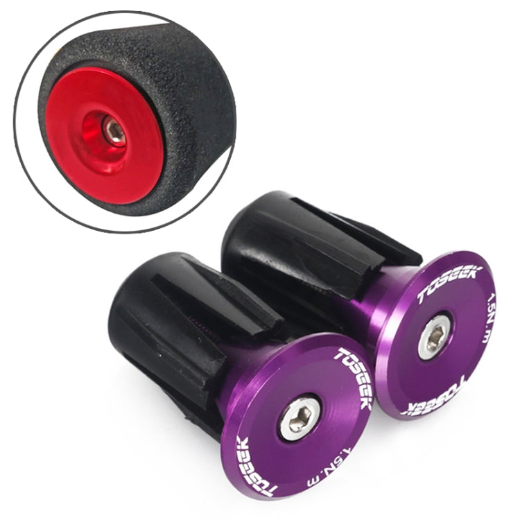 TOSEEK 1 Pair Mountain Bike Handlebar Grips Caps End Plug Aluminum Alloy Bicycle Bar Ends Plug