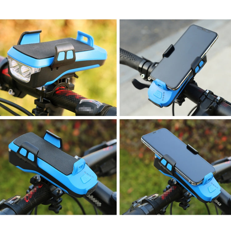 Multifunction 4 in 1 Phone Holder Bicycle Bell Cycling Lamp Flashlight