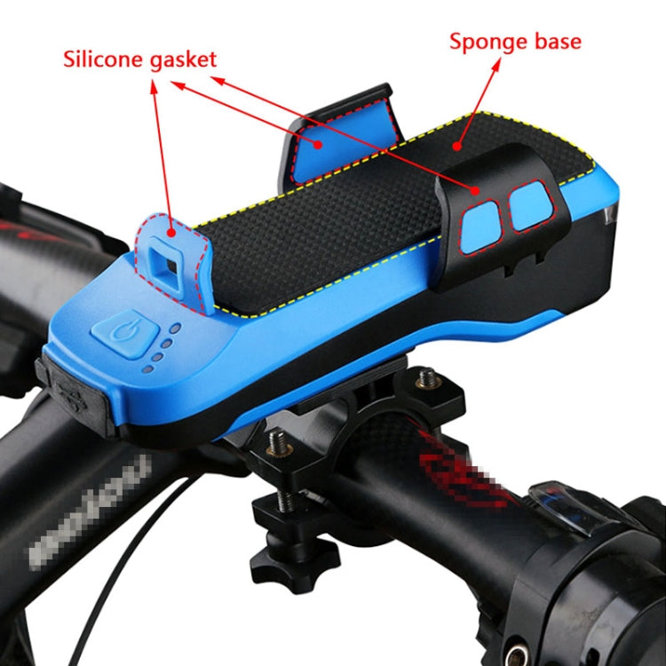 Multifunction 4 in 1 Phone Holder Bicycle Bell Cycling Lamp Flashlight