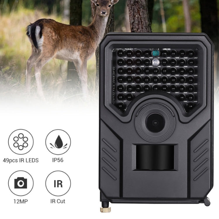 PR-200B 120 Degrees Wide Angle Lens IP56 Waterproof 12MP 1080P HD Infrared Hunting Trail Camera, Support TF Card, PIR Distance: 10-15m