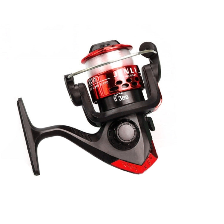 JL200 Plating Plastic 3 Ball Bearings Handle Fishing Spinning Reel with Transparent Lines