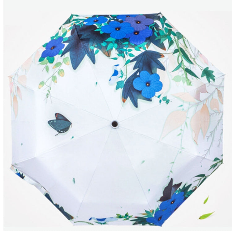 Creative Fresh Style Three Fold Silver Tape Anti Ultraviolet Sunshade Umbrella