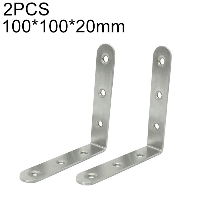 2pcs Stainless Steel 90 Degree Angle Bracket,Corner Brace Joint Bracket Fastener Furniture Cabinet Screens Wall (100mm), 100mm (2pcs)