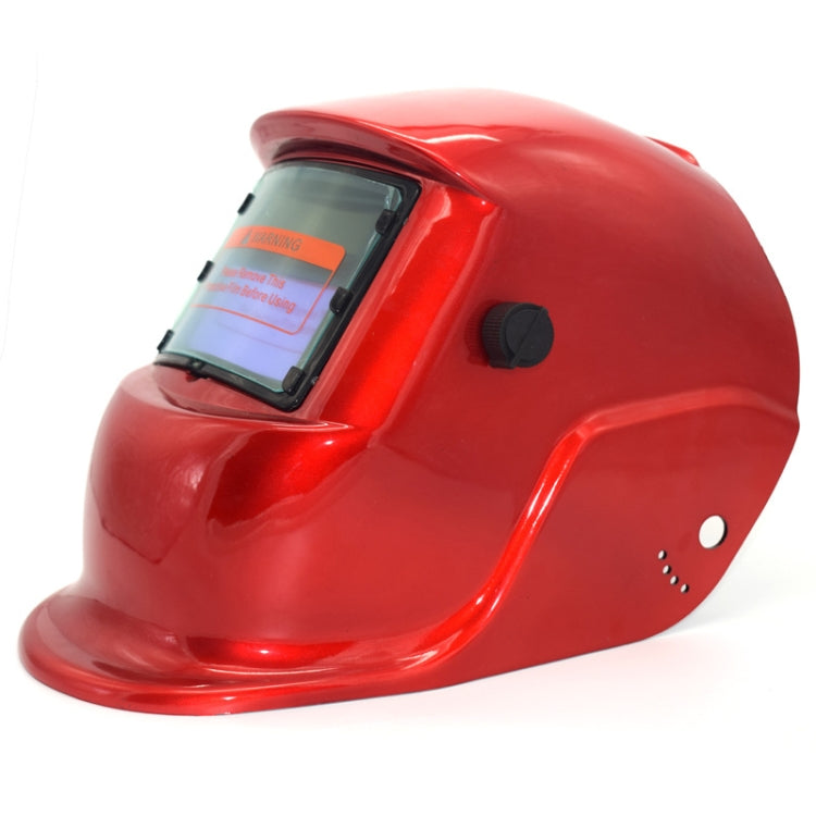Solar Automatic Variable Light Electric Welding Protective Mask Welding Helmet, Welding Helmet(Red)