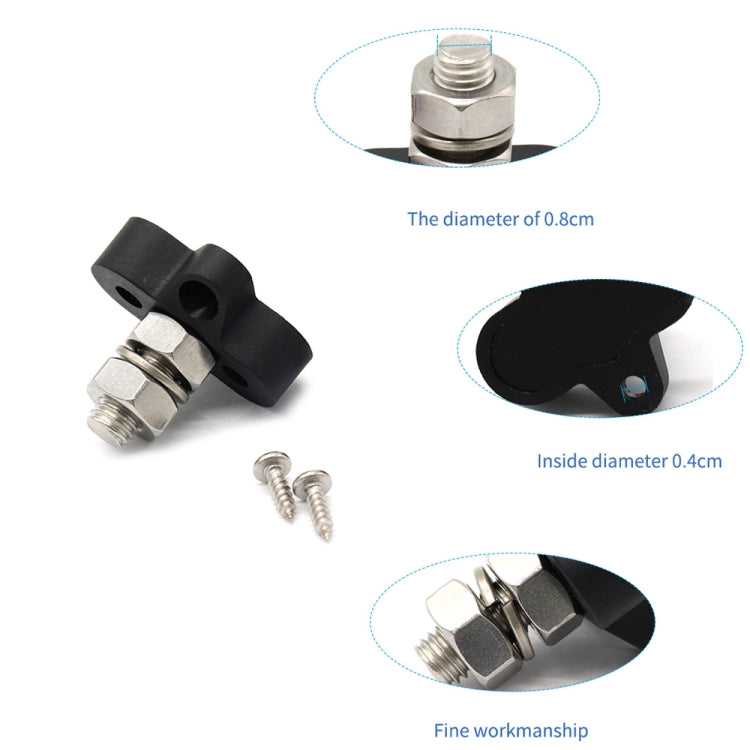 Single Heavy-Duty Terminal Studs Black M10 Bus Bar for Car / RV / Boat, M10 Black
