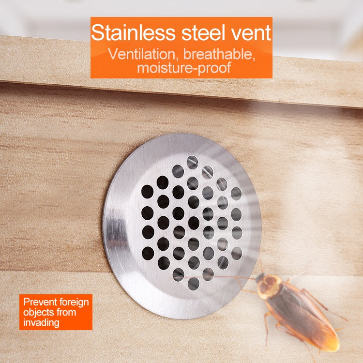 10pcs Flat Surface 25mm Cabinet Round Air Vent Stainless Steel Louvered Grille Cover Vents with Little Holes, 25mm Flat