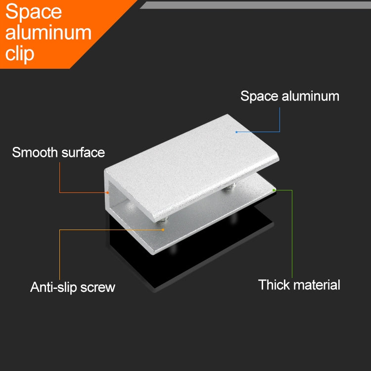 10 PCS Single Hole Aluminum Alloy Glass Fixing Clip, S, 10mm, S, 10mm