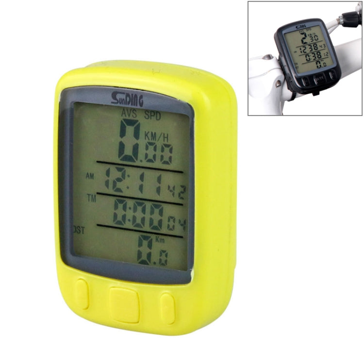 SUNDING 563A Bike Bicycle Waterproof Wired LCD Screen Luminous Mileage Speedometer Odometer, English Version