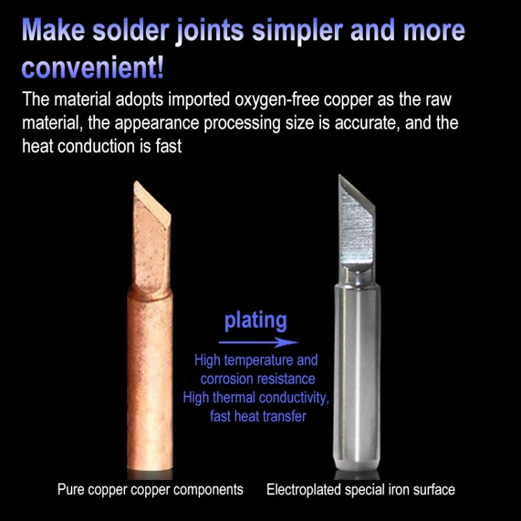 10 PCS 900M-T-0.8D Small D Type Lead-free Electric Welding Soldering Iron Tips, For 900M-T-0.8D