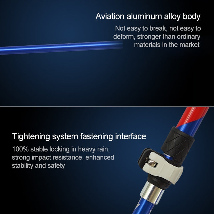 5 Node Portable Foldable Aluminium Alloy Alpenstocks Trekking Poles, Folding Length : 28.5CM