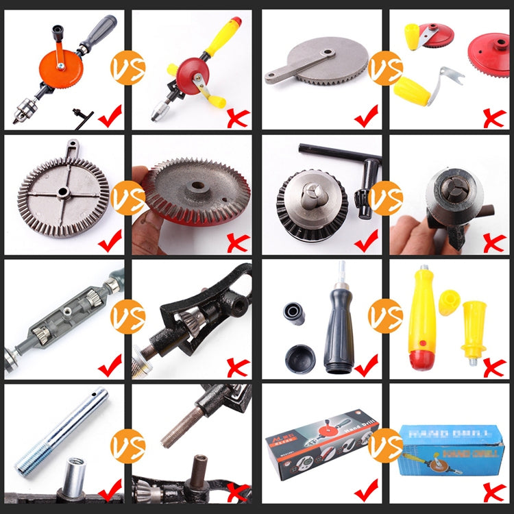 Powerful Manual Drill Steel Precision Casting DIY Woodworking Drill Universal Hand Drill Teaching Supplies Tools, Woodworking Drill