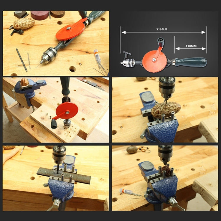Powerful Manual Drill Steel Precision Casting DIY Woodworking Drill Universal Hand Drill Teaching Supplies Tools, Woodworking Drill