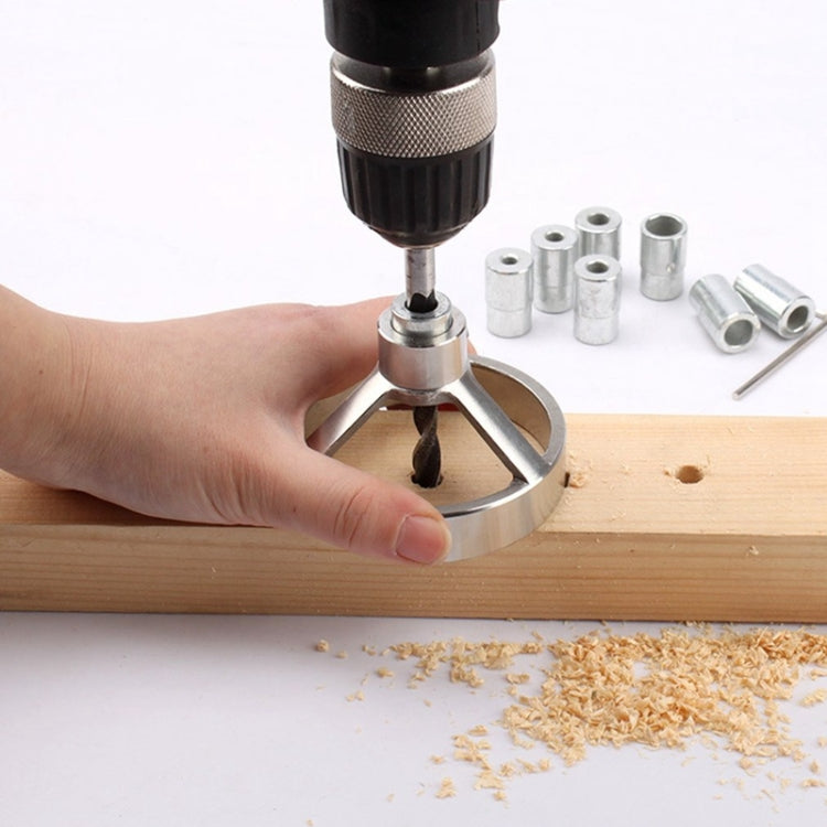 9 in 1 Drill Guide Vertical Pocket Hole Jig 5/6/7/8/9/10/12mm Drill Bit Hole Locator Stainless Steel Woodworking Jig Kit, 9 in 1