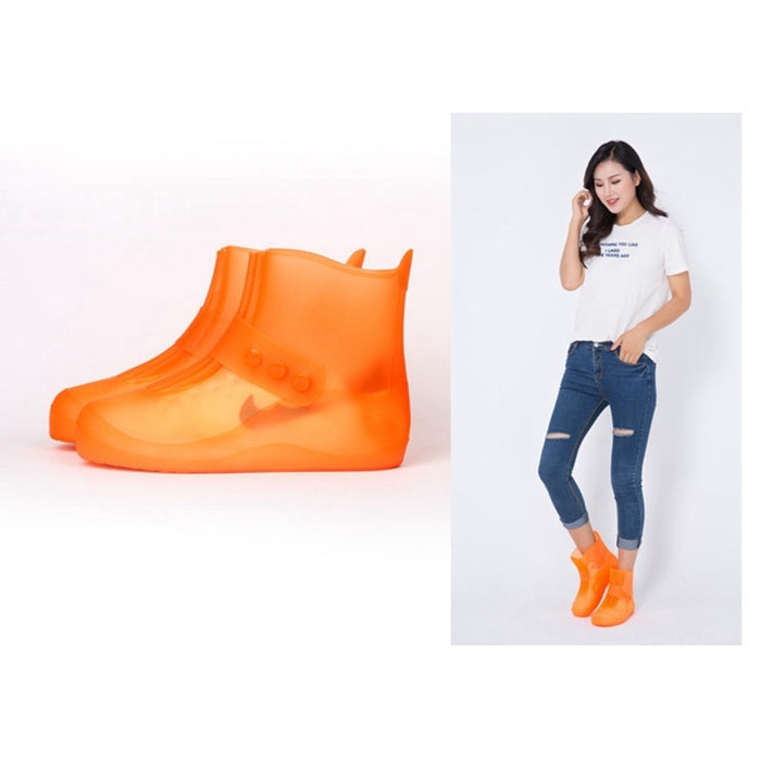 Fashion Integrated PVC Waterproof Non-slip Shoe Cover with Thickened Soles Size: 32-33, Size: 32-33