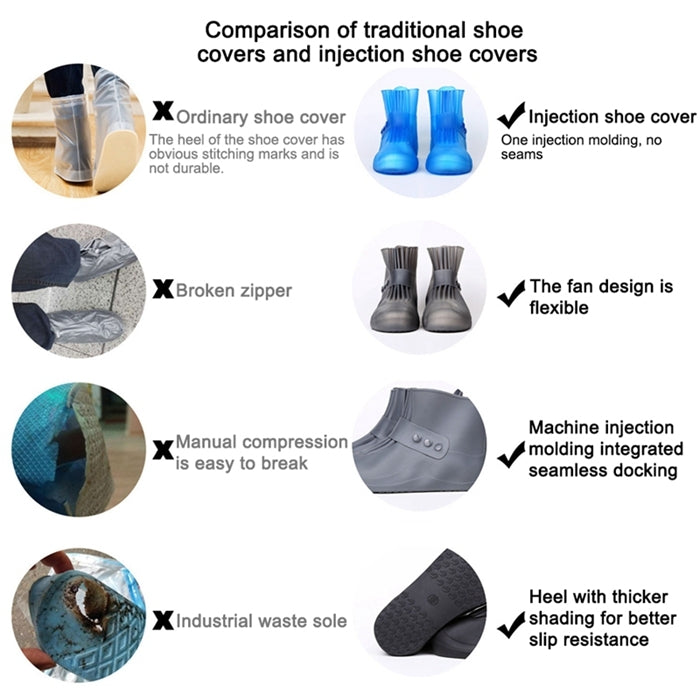 Fashion Integrated PVC Waterproof Non-slip Shoe Cover with Thickened Soles Size: 32-33, Size: 32-33