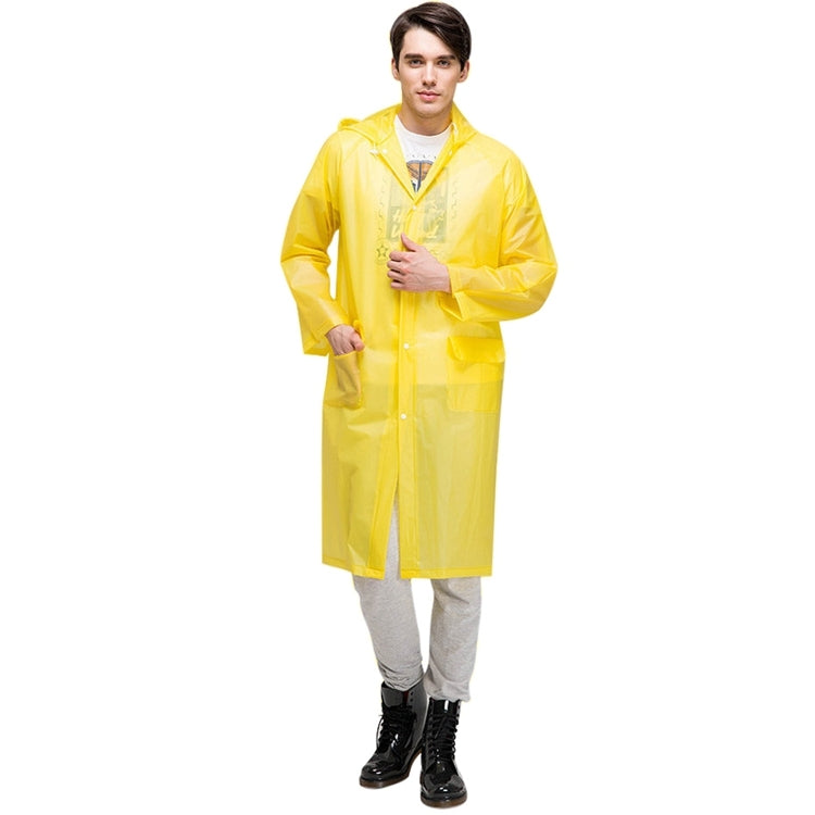 Fashion Adult Lightweight EVA Transparent Frosted Raincoat Big Hat With Pocket Size: L