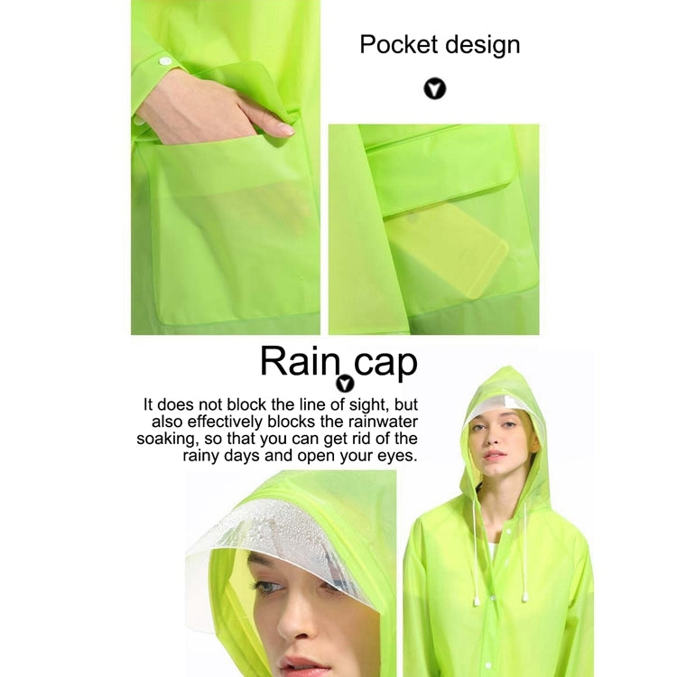 Fashion Children Lightweight EVA Transparent Frosted Raincoat Big Hat With Pocket Size: XL