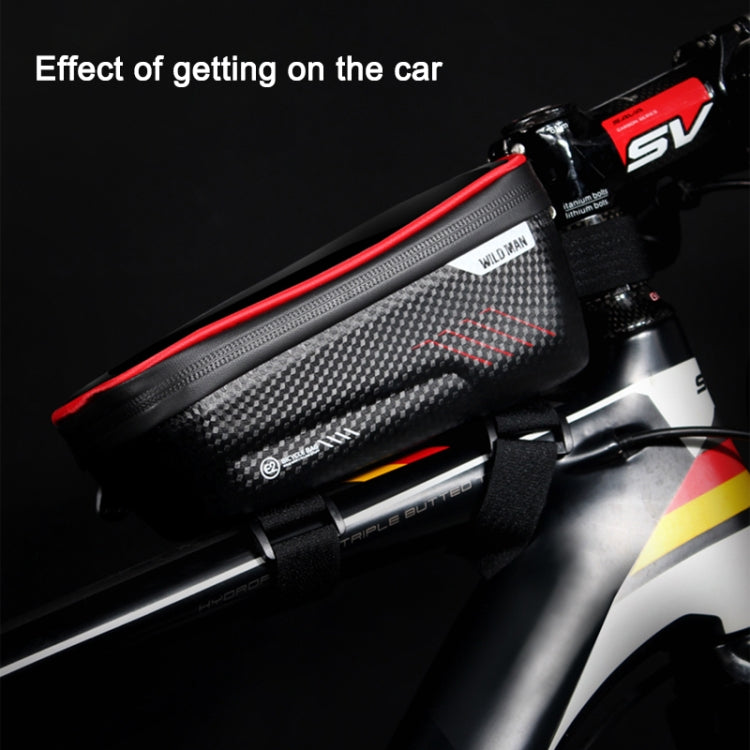 WILD MAN E2 Waterproof Front Bag MTB Mobile Phone Sets Bicycle Tube Bag Riding Accessories