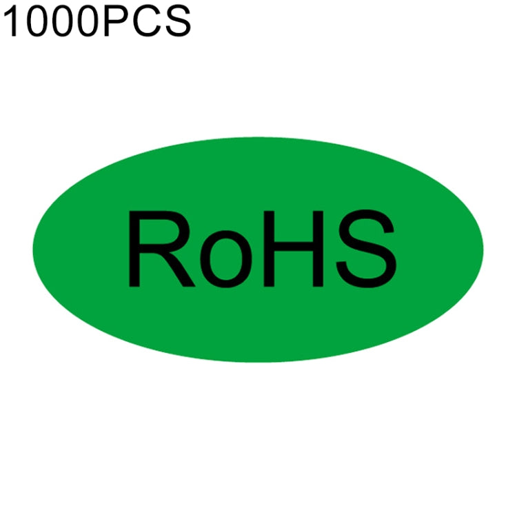1000 قطعة من ملصقات RoHS ذاتية اللصق على شكل بيضاوي، مقاس 10 × 20 مم، مقاس 10 × 20 مم