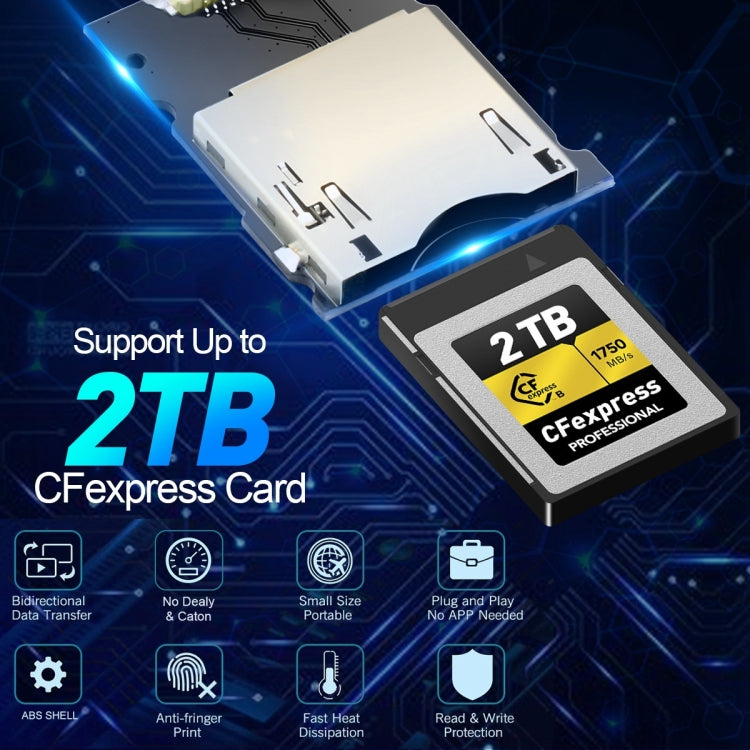 قارئ بطاقات Rocketek CR315 USB3.1 Gen2 Type-C CFexpress Type B، CR315